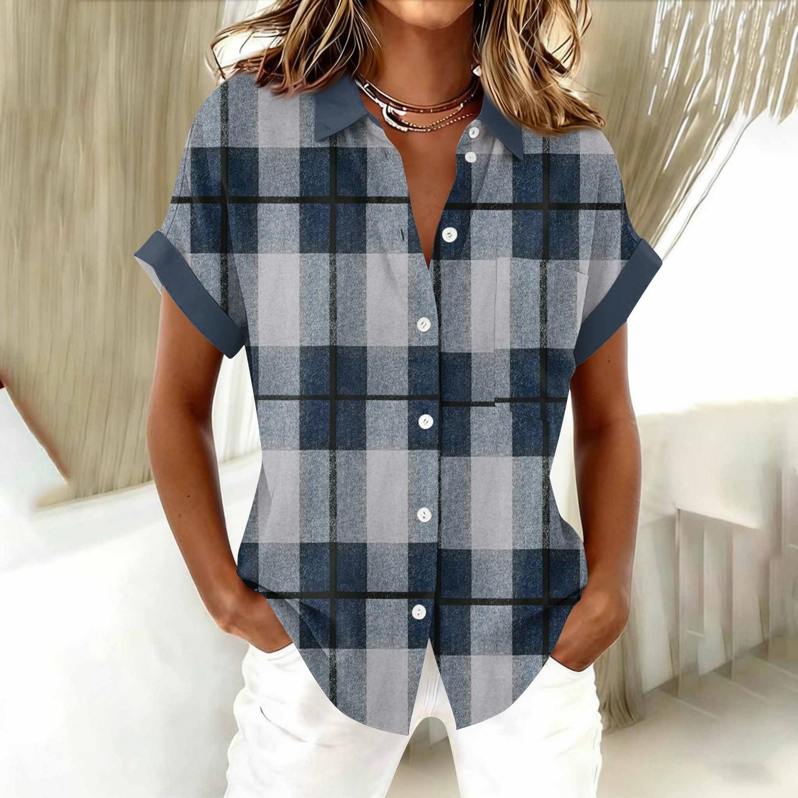 

Женская блузка Модная и повседневная футболка с коротким рукавом и принтом XXL