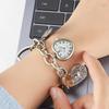 Cute Women's Watch with Chain Bracelet: Stylish Analog Display Heart Natural Stone Quartz Watch In Silver - Perfect Gift for Birthdays,