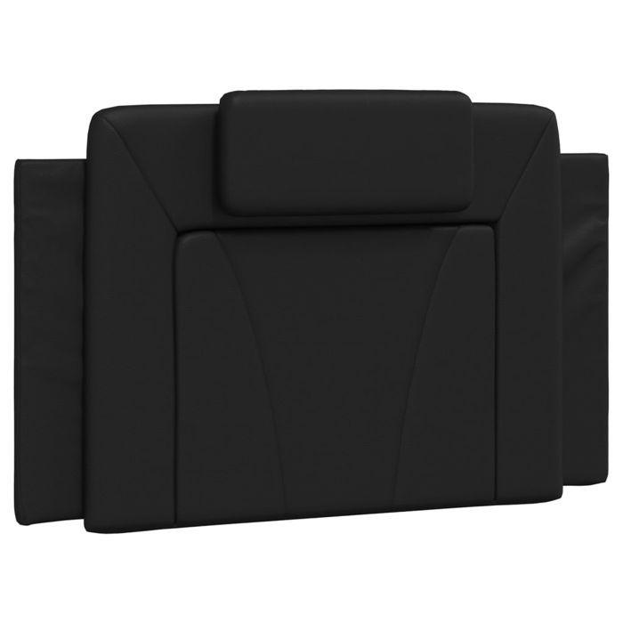 VidaXL Coussin de Tête de Lit, Oreiller de Lecture avec Fermeture à Glissière, Coussin de Lecture pour Lit Chambre, Noir 80 374760