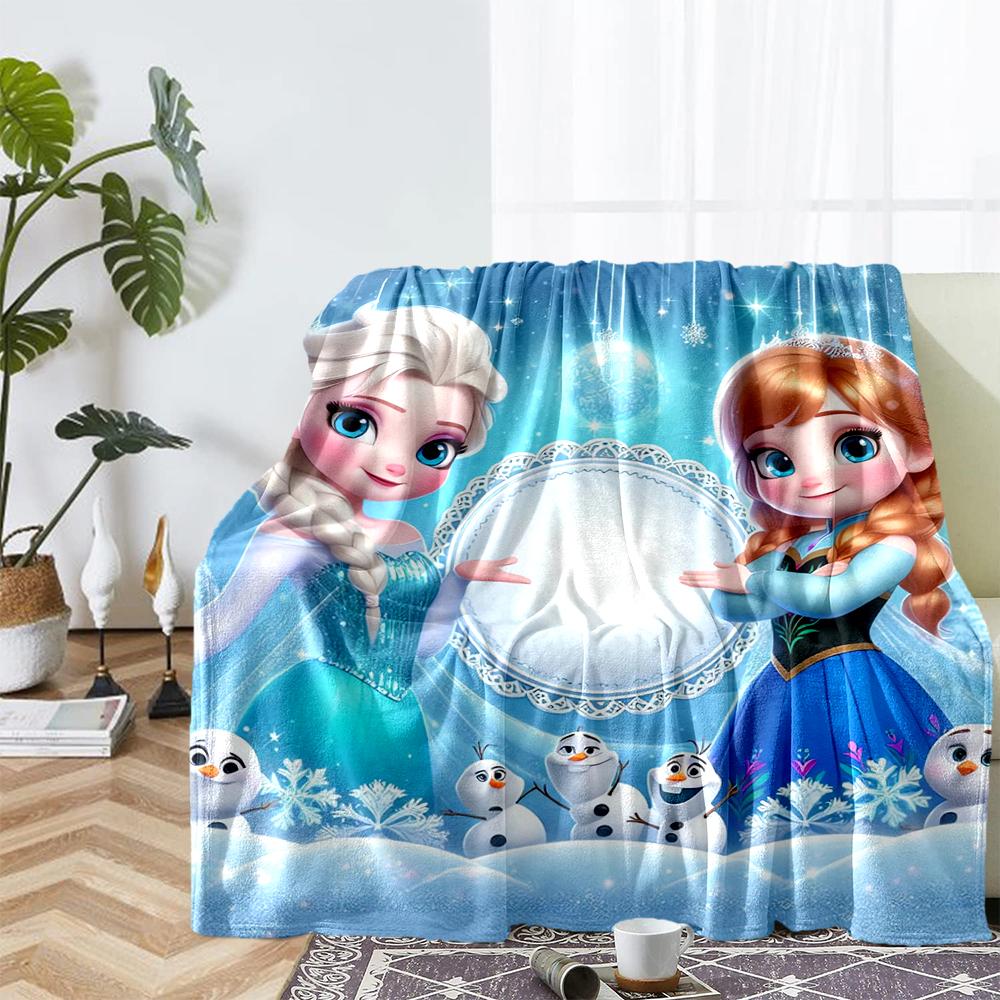 Elsa Theme Printed Blanket - Perfect for Couch, Bed, Travel & Outdoor Use | Machine Washable, Cozy & Durable.