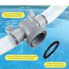 T Joint Pool Hose Adapter 1.5inch to 1.25inch Includes O Rings and Clamps Suitable for Above Ground Pool Filter Systems