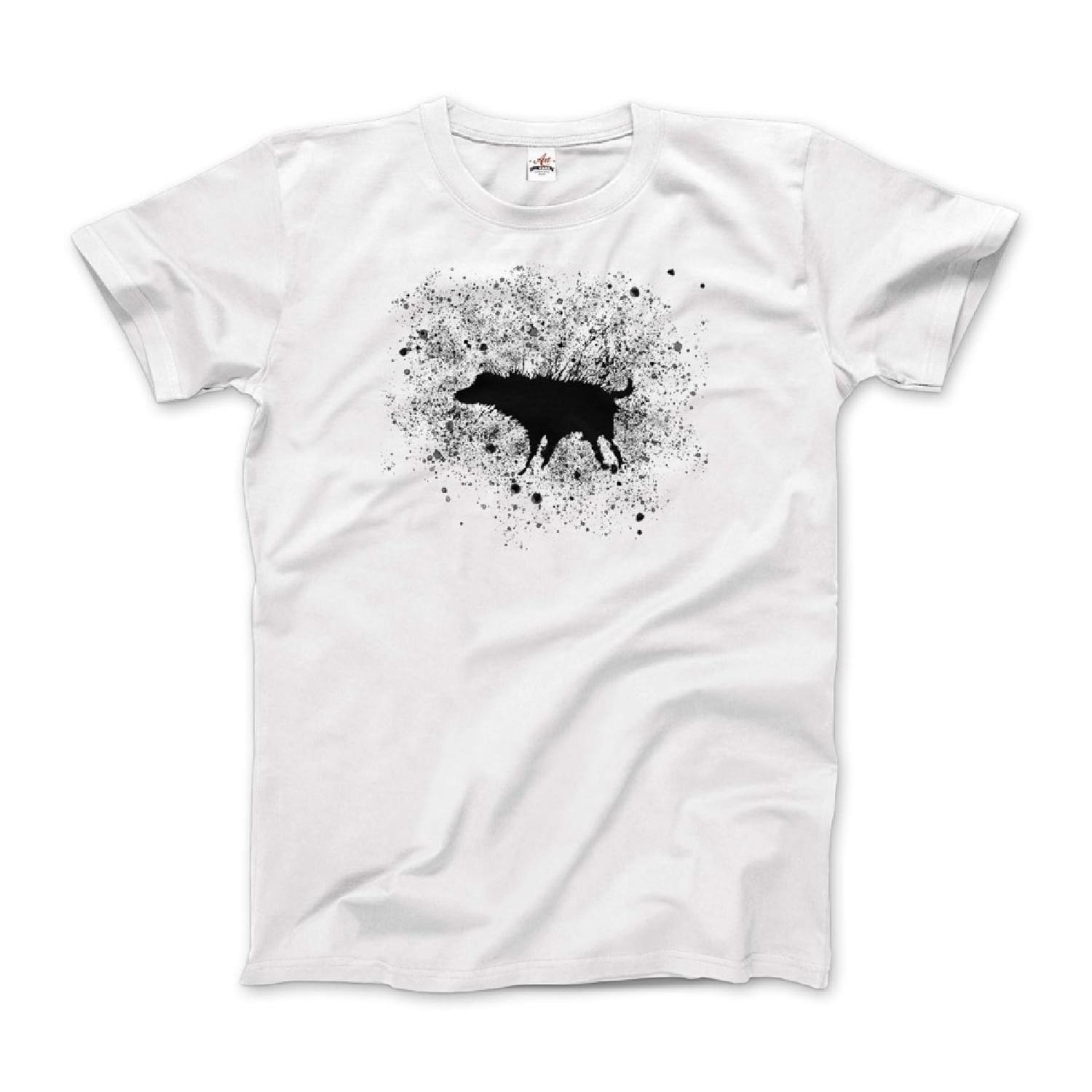 Banksy Wet Dog Splatter, 2007 Artwork T-Shirt (Adults, Kids, Short & Long Sleeve) XXXXXL белый