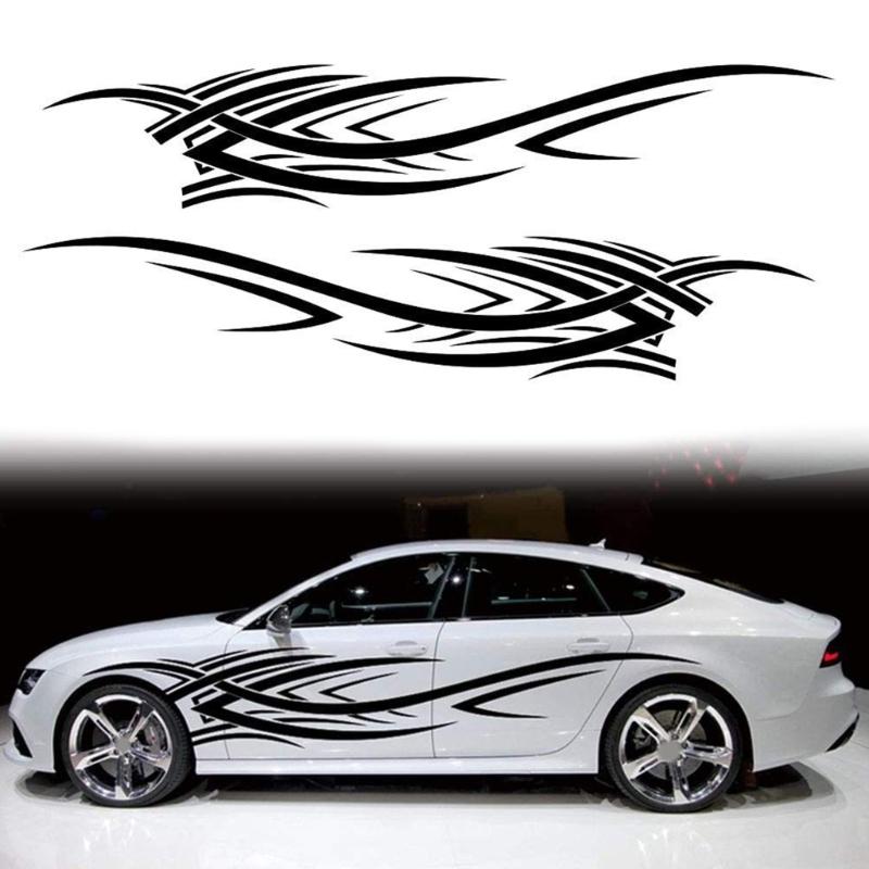 Flame Graphics Car Body Side Stickers Flame Racing-Sports Stripe Decal for Car Universal Vinyl Self-Adhesive Decal Decor