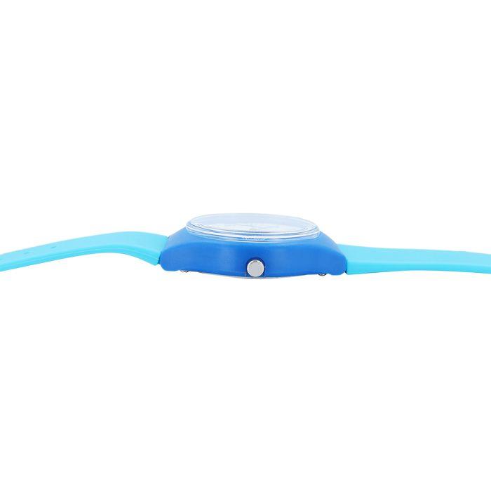 Reloj de mujer - Q&Q - Cuarzo Miyota 2035 - Caja 40 mm azul - Correa silicona turquesa - 10 ATM