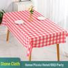 Handun Red White Checkered Disposable Tablecloth