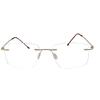 RSINC Rimless Light Weight Flexible Frame Eyeglass Spectacle for Men and Women  Ladies Sports Square Golden - Brown GSJ078 54-18-140 Golden OD