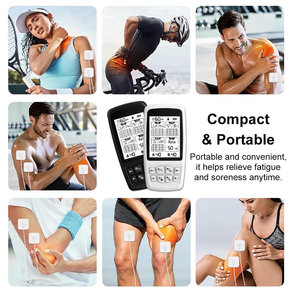 37-Mode TENS Unit EMS Muscle Stimulator , 40 Intensity, Rechargeable, 1-120Hz Frequency, Massager for Neck Back Massage Devices