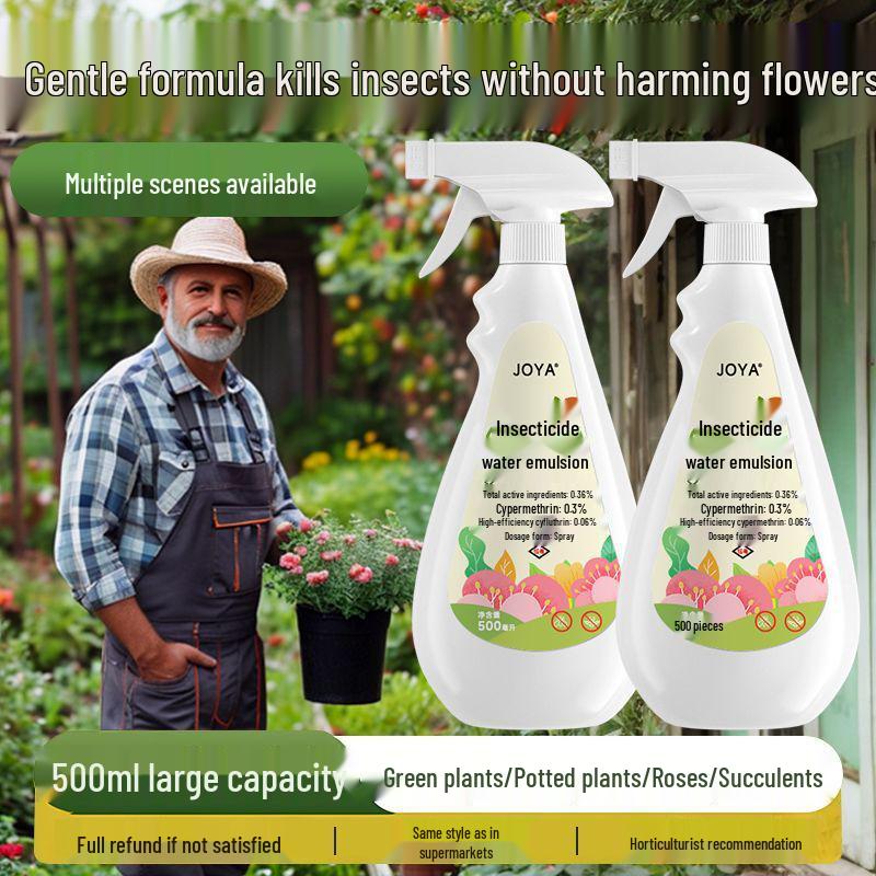 Insecticide Spray for Flowers and Potted Plants, Targets Aphids & Red Spiders, General Pest & Disease Control, Water-Based Emulsion