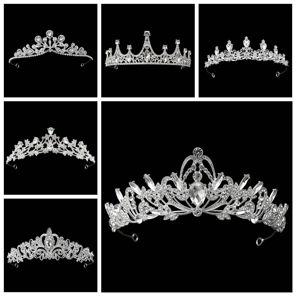 Rhinestone Baroque Pageant Crown Luxury Queen Princess Tiara Hair Ornaments Bridal Crown  Wedding