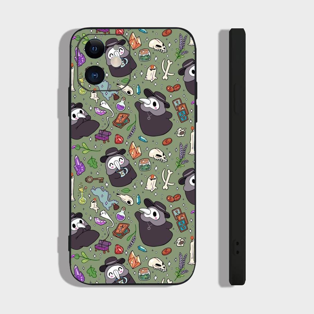 Cute Pattern For IPhone 13,17,11,12,16,14,15,Plus,Pro Max Soft Silicone Black Phone Case