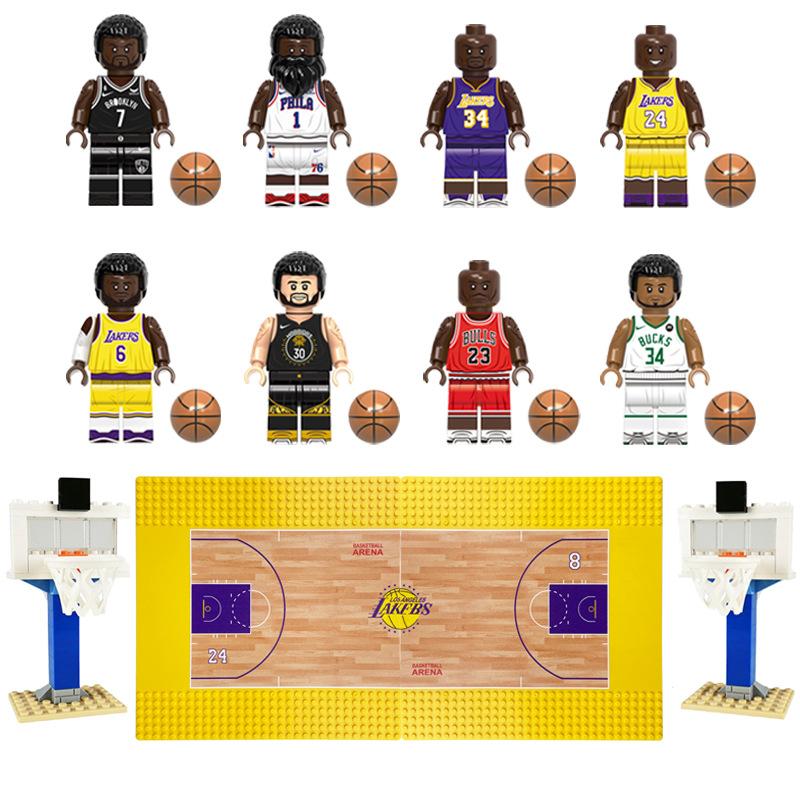 NBA zvaigznes mini būvķieģeļu figūras basketbola