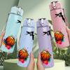 1 ks Basketball Skydive Splash Silueta 750ml Barevná plastová láhev na vodu Nepropustné víčko s výklopným brčkem Pro sport, kancelář, domácí použití