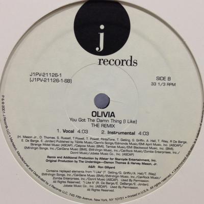 12inch Record OLIVIA - You Got The Damn Thing (I Like) Rem J1PV211261 J Records 2001 US Rap & Hip-Hop/R&B Used