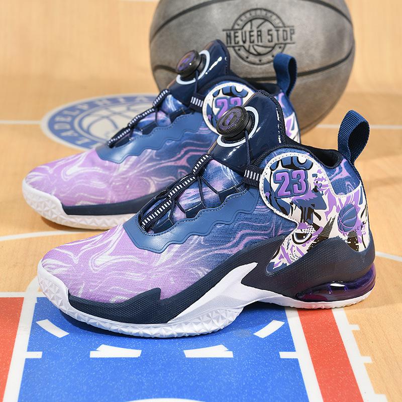 

Basketball sneakers men s summer high-top sneakers rotating button student children s knob teen men s shoes 45