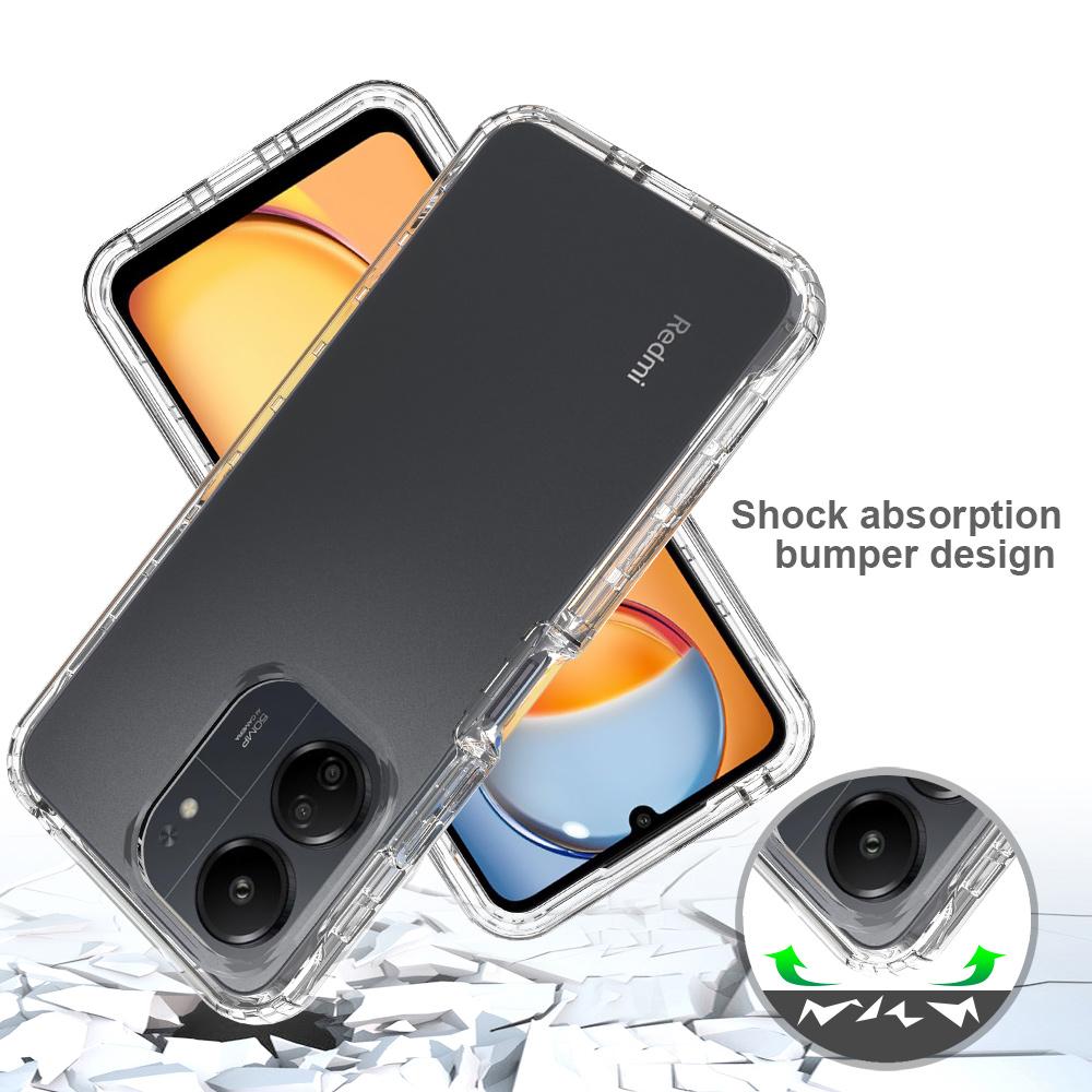 Etui na telefon Xiaomi Redmi 13C 4G/13C 5G/Poco C65 4G 3-w-1 PC+TPU Pokrowiec ochronny z folią PET na ekran
