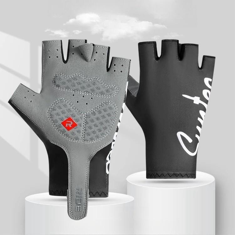 Silicone Gel Half-Finger Cycling Gloves, Shock-Absorbing Mountain Road Bike Anti-Vibration Riding Gloves