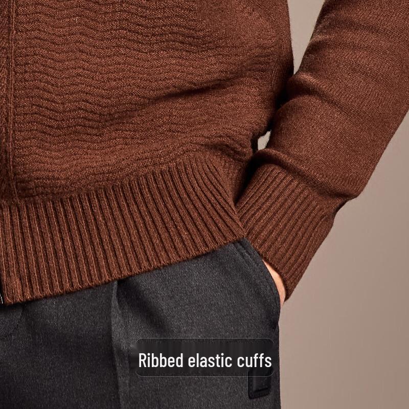 Men's 100% Pure Wool Jacquard Cardigan Jacket