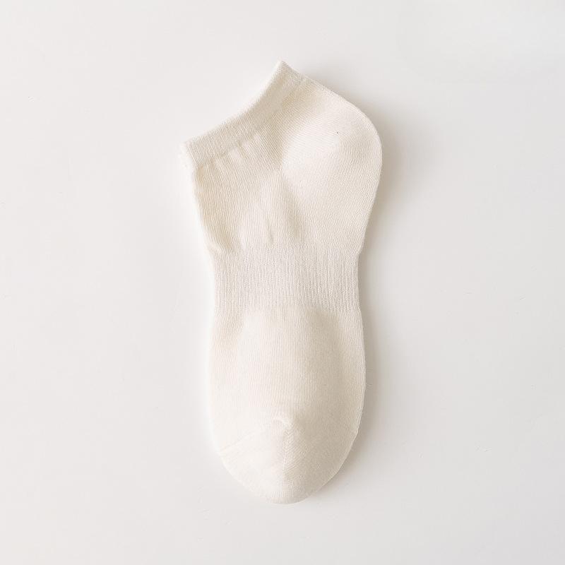 Black, White and Grey Women's All-season Short-leg Sports Sweat-absorbing Solid Color Versatile and Breathable Long-leg Cotton Socks