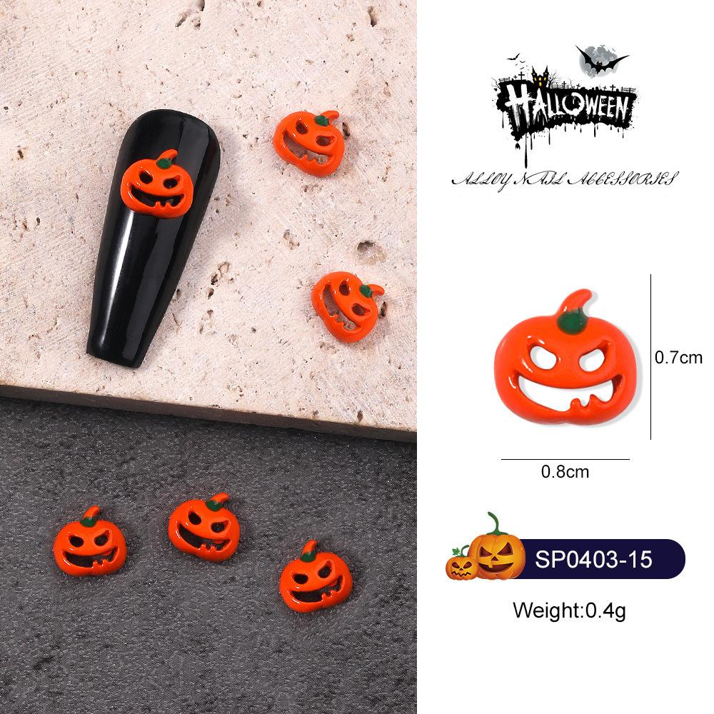 1PCS Pumpkin Skull Bat Nail Art Parts Retro Punk Style Alloy Finger Nail Charms Metal DIY Nail Art Decoration Accessories