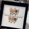 Golden Corrugated Cat Eye French Wearer High-end Nude Color Champagne Diamond Butterfly Manicure Removable Fake Nail Sheets