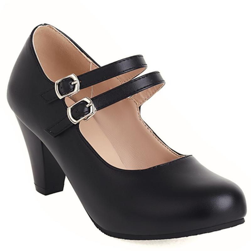 

Элегантные женские белые туфли-лодочки на высоком каблуке Мэри Джейн Модные черные туфли на каблуке для вечеринки, свадьбы, офиса Женские туфли для платья Большой размер 45 40 чёрный