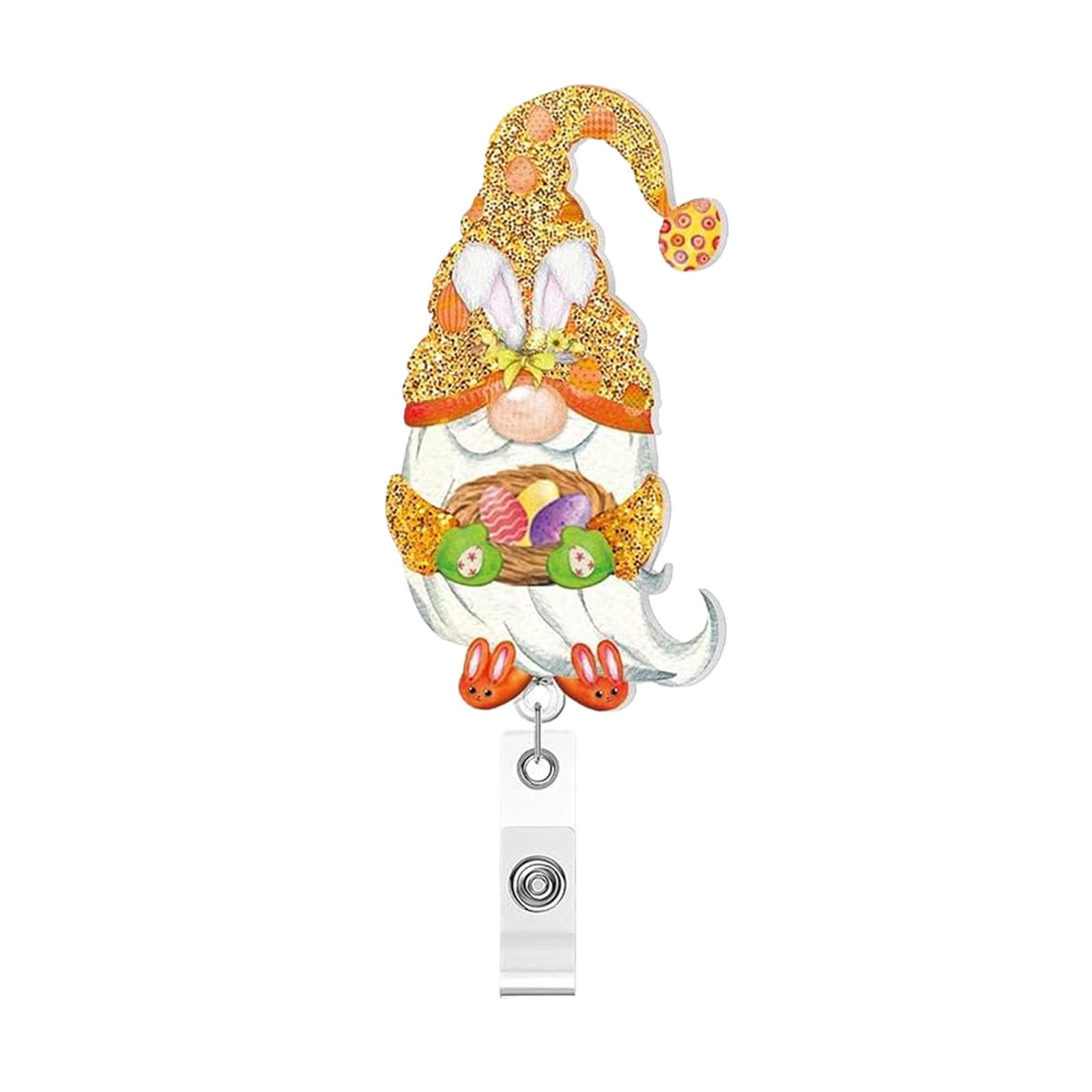 

Rabbit-Eared Badge Reel Easter Badge Holder Nurse Id Badge Holder Compact For Doctor Student Office Work оранжевый