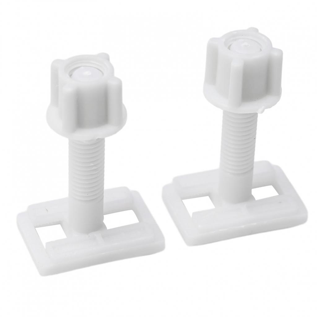 Toilet Hinge Screws White 2*Sliding Plates Accessories