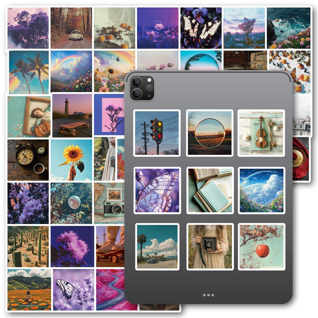 50 Summer Fresh INS Landscape Pictures Graffiti Creative Stickers DIY Suitcase Car Decoration Stickers