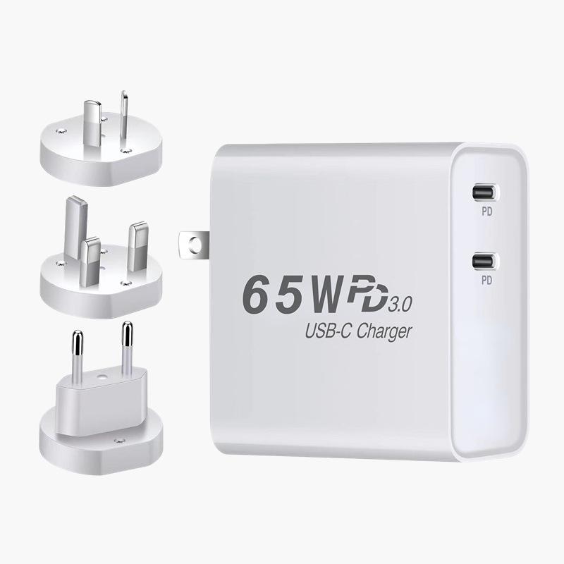 65W GaN PD Fast Charger: USB-C Travel Plug for Phones & Laptops (EU Standard)