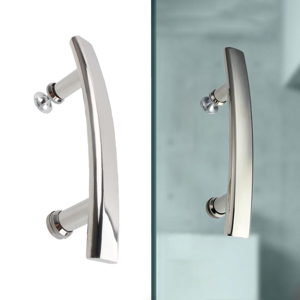 304 Stainless Steel Shower Door Handle Flat Tube Glass Sliding Door Handle