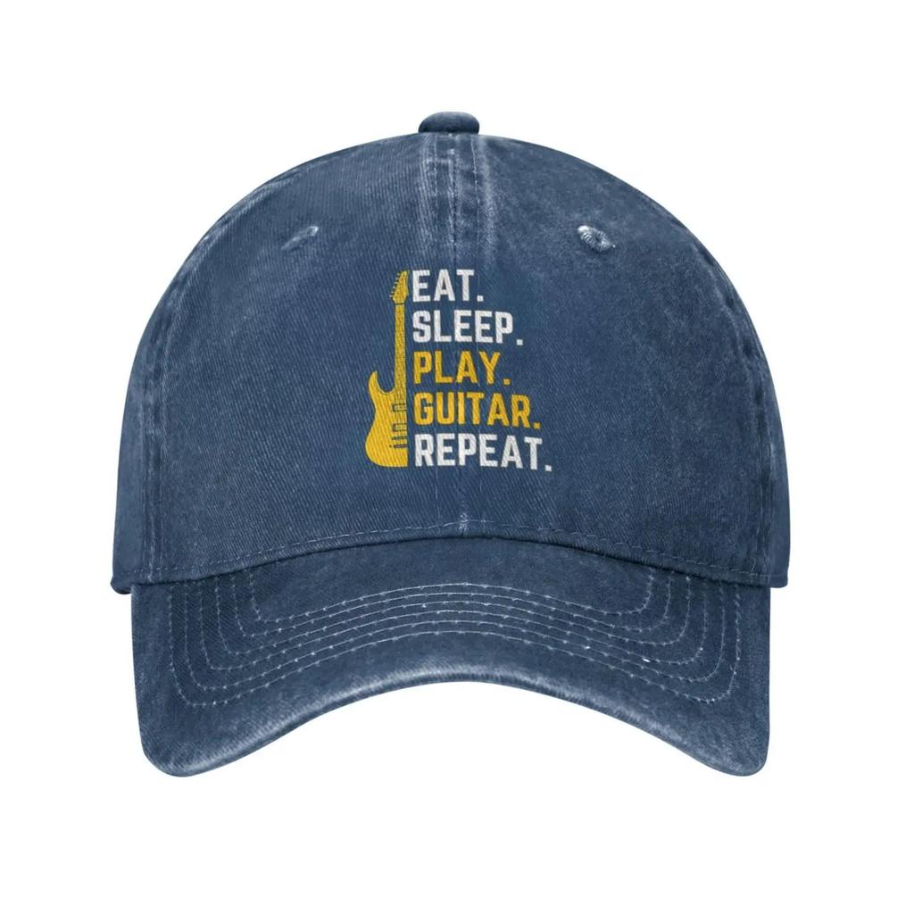 Eat Sleep Play Guitar Repeat Caps Guitar Lover Hats Trucker Hat for Men Women Dad Baseball Cap