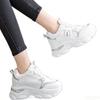 Damen Dicksohlige Leichte Sportschuhe Frühling und Herbst Neu Weiß Lässige Damen Dicksohlige Höhenvergrößernde Schuhe