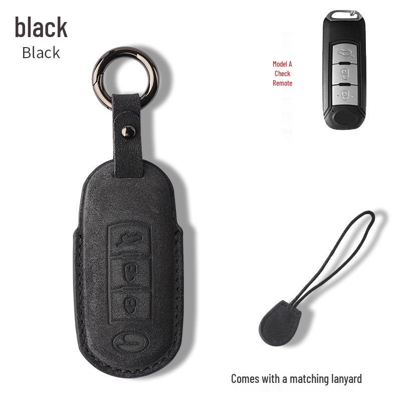 Compatible Key Case for GAC AION Y & Trumpchi GS Models (GS3, GS4, GS5, GS6m) with Suede Shell and Buckle Design