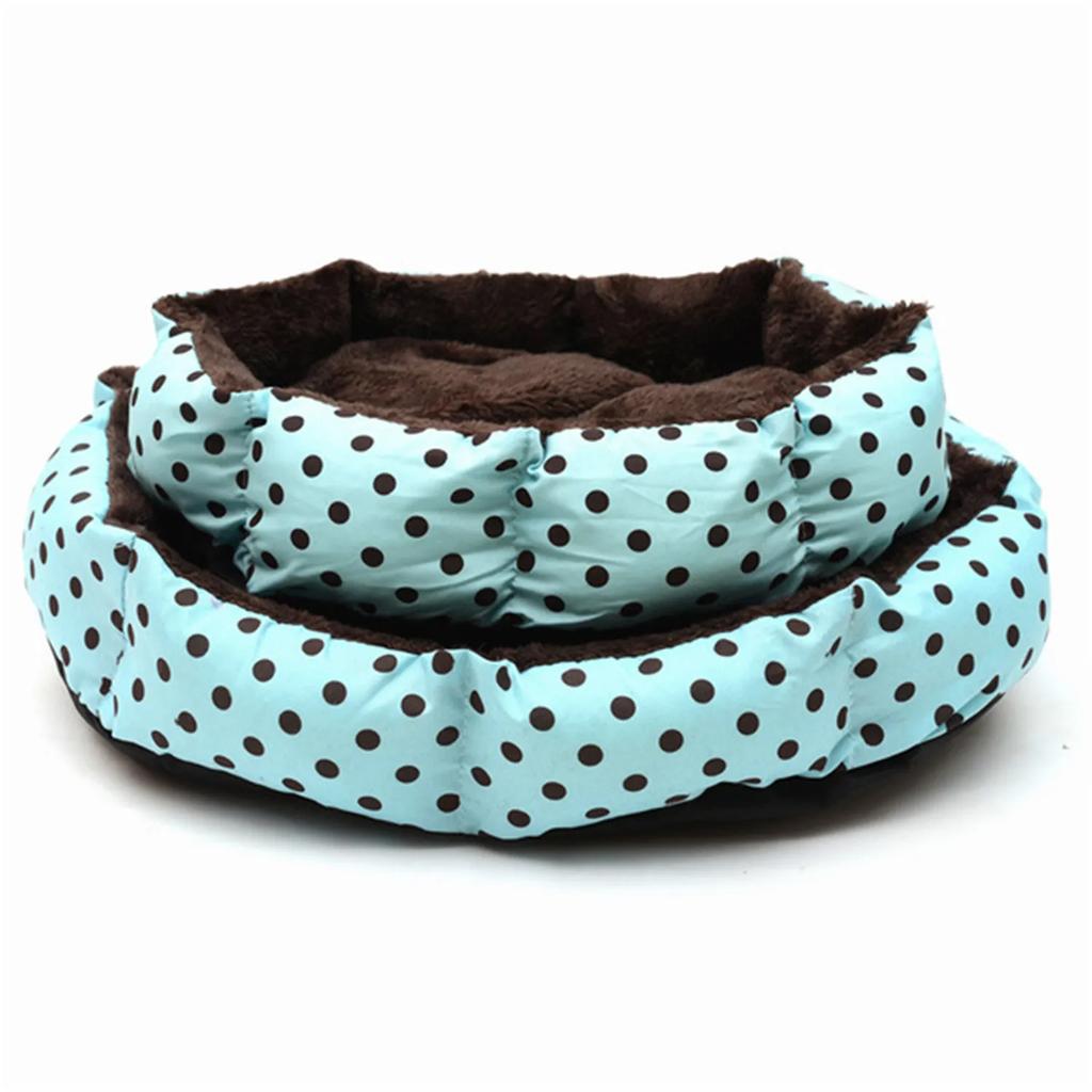 Haustierbett, warmes Winterbett, Hunde-/Katzenbett, weiches Woll-Punkt-Design, Haustiernest mit herausnehmbaren Matten, achteckige Form, Zwinger, Katzen-/Hundesofa, Bett