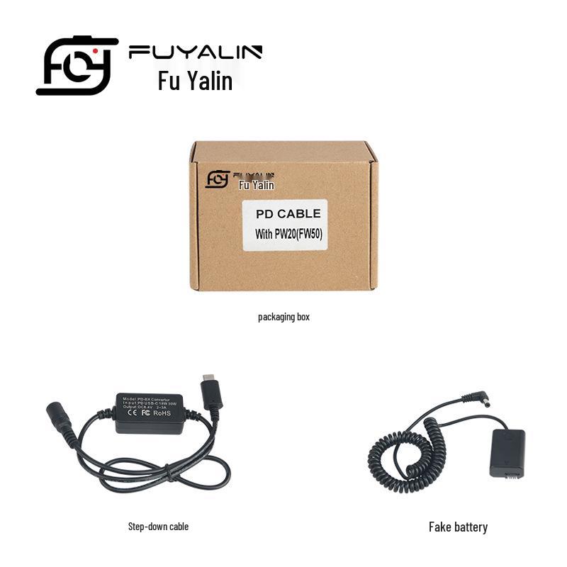 FW50 PD/Type-C Adapter for Sony Mirrorless Cameras: A7, A7M2, A7S2, A5100, NEX5, PW20