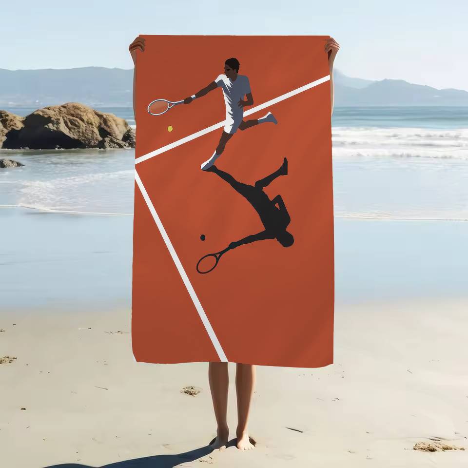 Tennis US French Open Sport Canvas Microfiber Printed Beach Towel Mountain Climbing Yoga Beach Swimming Running Soft Towel