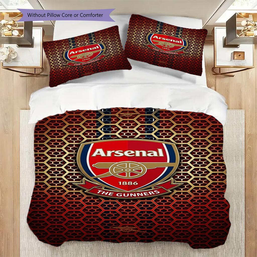 "Arsenal Emblem Vibrant Background" Bedding (1 * duvet cover + 2 * pillowcase, without core) 2DFlat Christmas birthday gift Soft and comfortable
