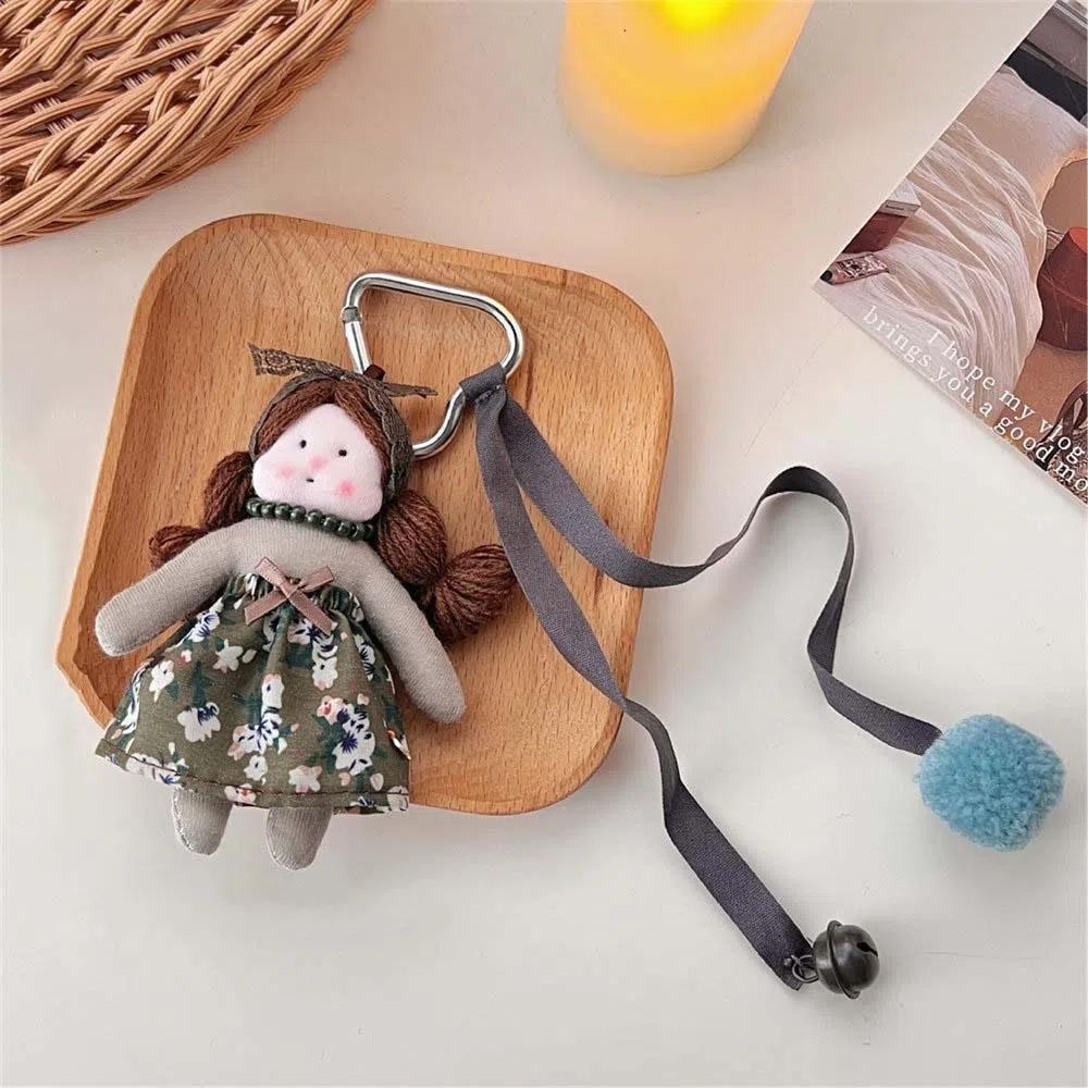 Cloth Floral Dress Dolly Girls Plush Stuffed Doll Cartoon Bag Pendant Backpack Decor