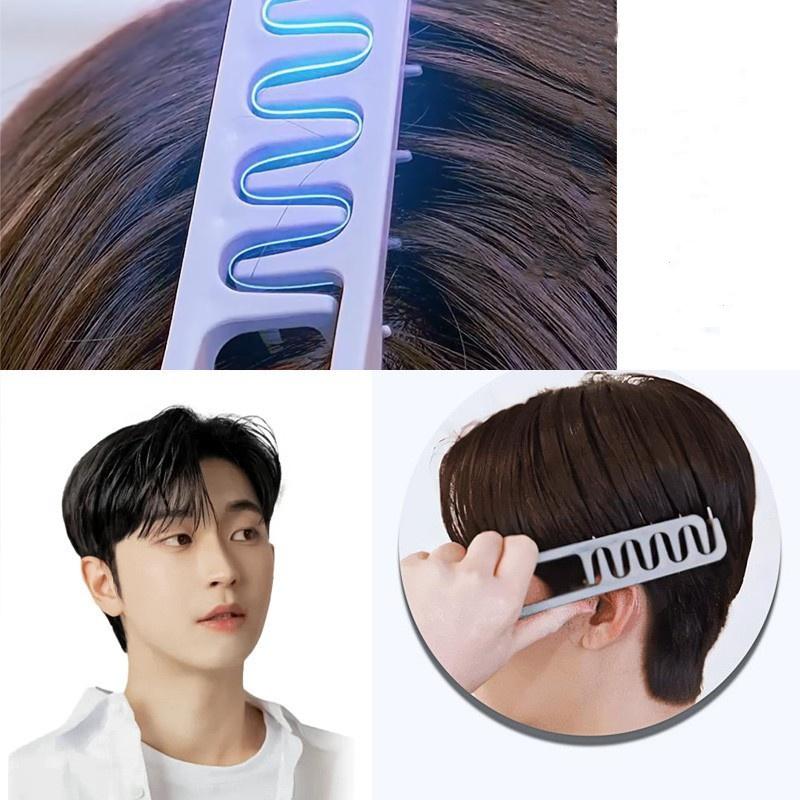 Flauschige Textur Stylingkamm Volumengebende Haarbürste mit breiten Zinken Lockenwerkzeuge Flauschige Haaransätze Haarscheitelabdeckung Pony Friseur2028