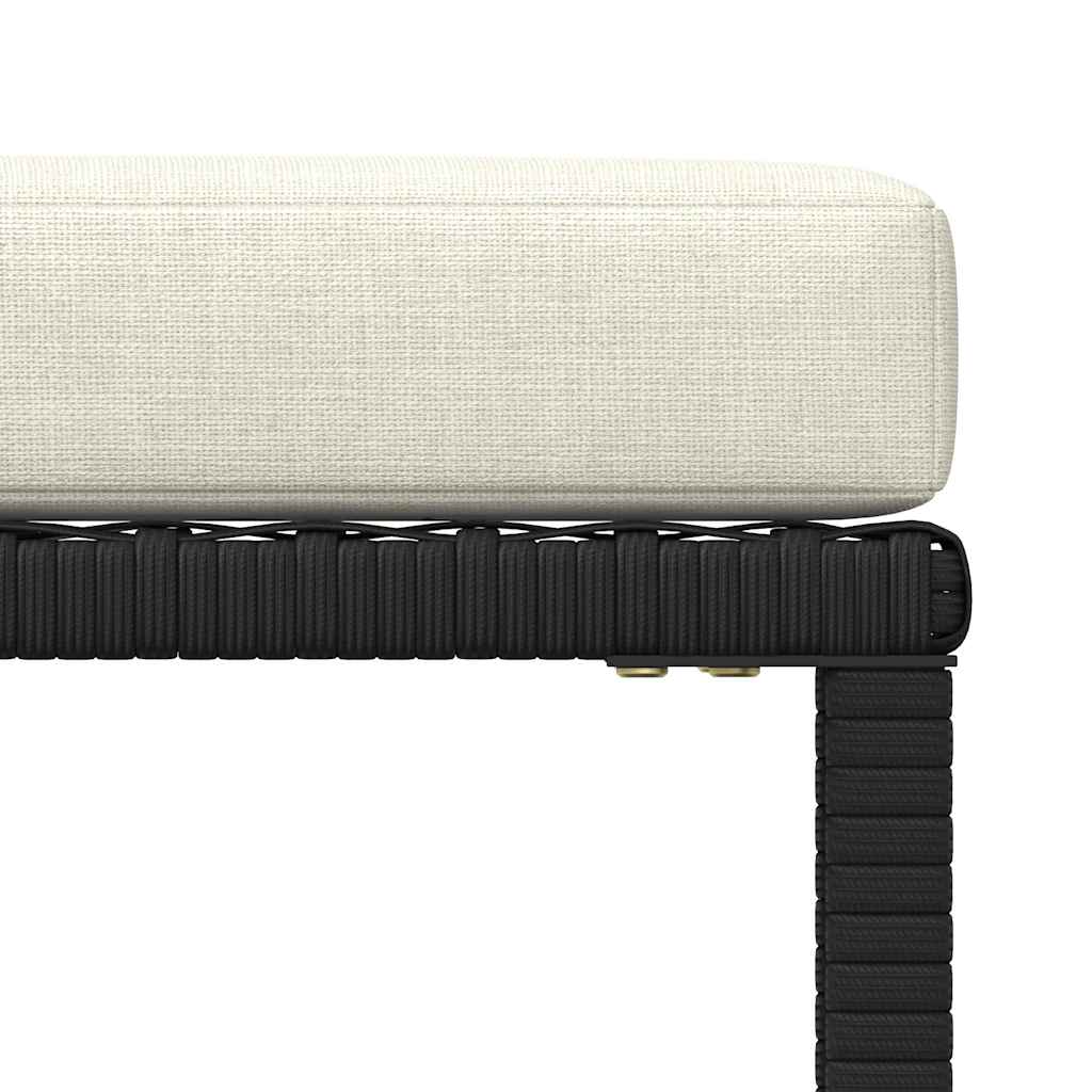 5 Piece Garden Sofa Set with Cushions Black Poly Rattan