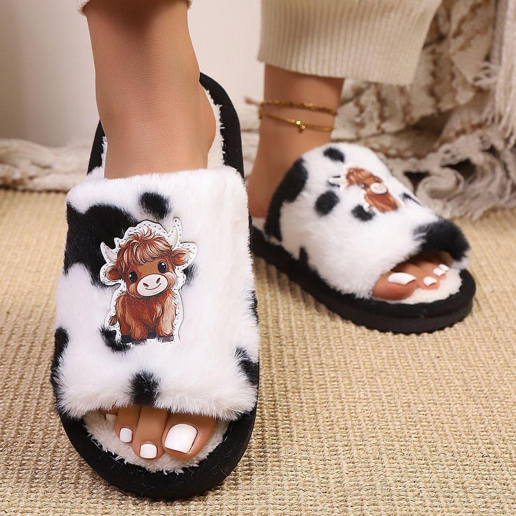 Hausschuhe, bequeme und warme Schuhe aus weichem Plüsch mit offenen Zehen, einfarbige Hausschuhe für den Innenbereich