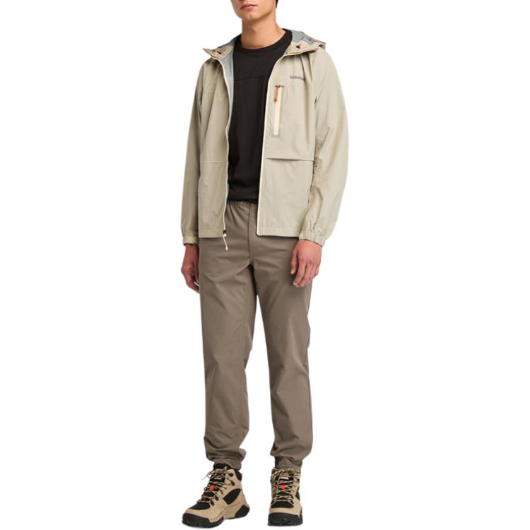 Timberland Outdoor Lightweight Versatile Waterproof Windproof Solid Color Elastic Waist Mid-Rise Cuffed Casual Pants Men pants Chocolate A6Y7P-BK0