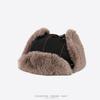 Hong Kong wind locomotive cap men and women winter velvet thickened warm ear protection cycling outdoor pilot hat