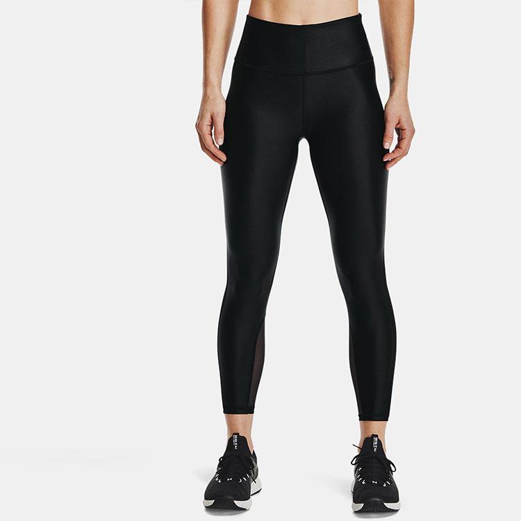 Under Armour Solid Color Printed Training Fitness Leggings Women Leggings Black 1361023-001