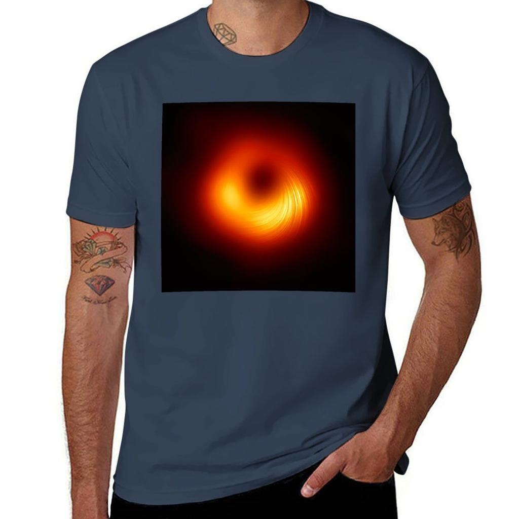 First Ever Image Of A Black Hole In Polarized Light 8k Resolution Tshirt Work Utility Casual Tee Shirt