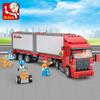 345PCS City Double Container Freight Car Building Blocks Transport Truck Car Model Bricks Sets Educational DIY Toys For Kids