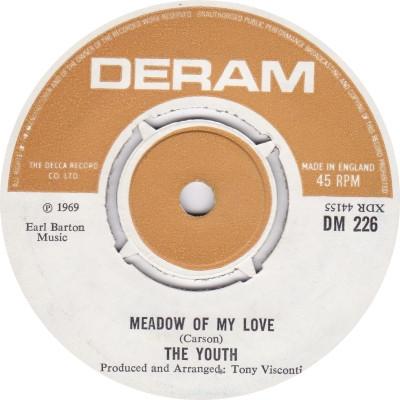 

7inch Record YOUTH Meadow Of My Love DM226 Deram 1969 UK Rock Used