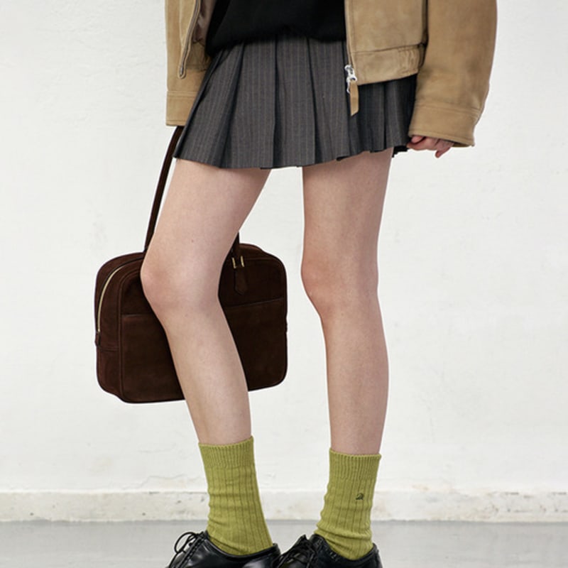 Dunst for WOMEN CLASSIC LOGO SOCKS OLIVE_UDSS5F102E1