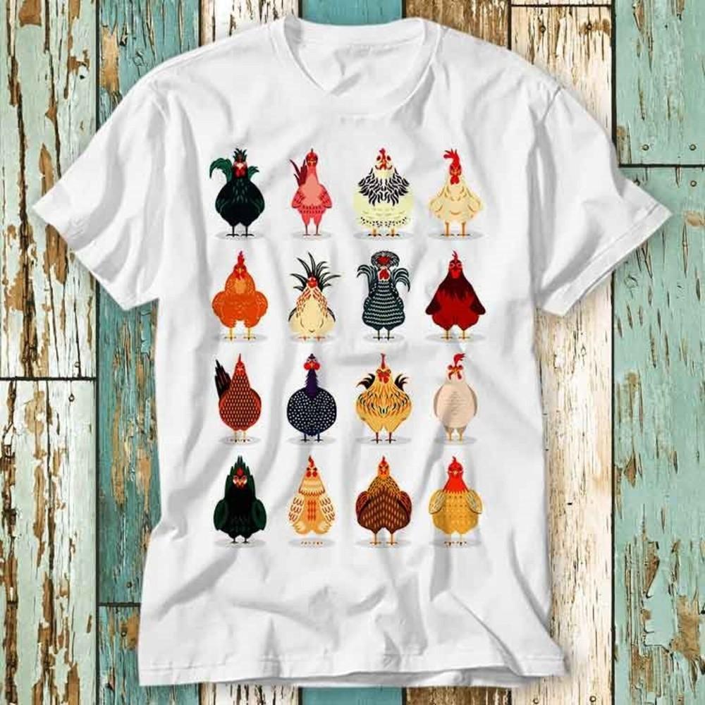 Cute Chicken List Chickens In My Mind T Shirt Top Design Unisex Ladies Mens #26 Unisex T-Shirt XXXL