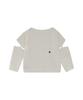 Teulimingbeodeu Sleeve Slit Boat Neck Knit [ Ivory ]